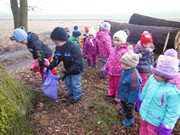 Výprava do lesa, krmení zvířátek